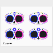 シュガースカル- Tattooデザイン 楕円形シール (シート)