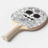 シュガースカルnクロスボーンズブラック&ホワイト 卓球ラケット (正面アングル)