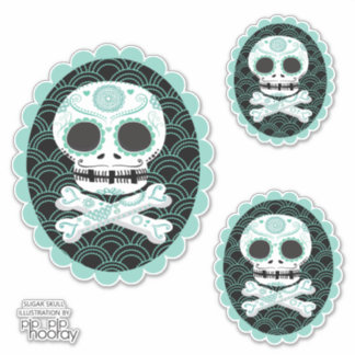 シュガースカルnクロスボーンズCameo Tattoo Cut シール