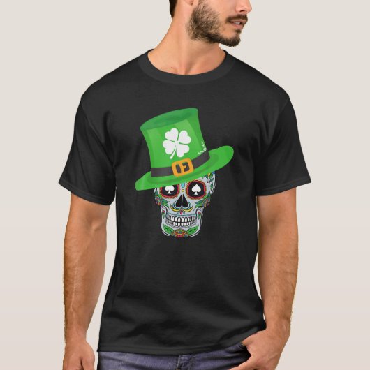 シュガースカルSaint patricks dayシャムロックハットグラフイ Tシャツ (正面)