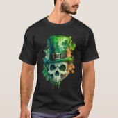 シュガースカルSt patricks dayアイルランドスカルレプレシャン Tシャツ (正面)