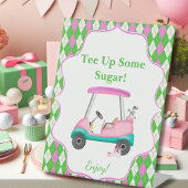 シュガーデザート用ティーアップ赤ちゃんシャワーゴルフカート 台座サイン