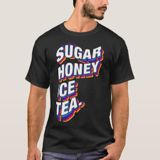 シュガーハニーアイスティーおもしろい90sヴィンテージレトロディストリー tシャツ
