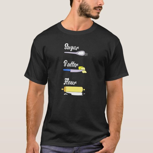 シュガーバターフラワーIベーキングベイカー_1 Tシャツ (正面)