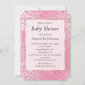 シュガーピンクグリッターヒョウ柄 招待状 (正面)