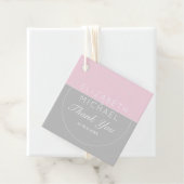シュガーピンクグレイありがとう結婚式の引き出物ラベル フェイバータグ (インサイチュ)