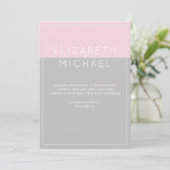 シュガーピンクグレーモダン結婚式招待状 招待状 (スタンド正面)
