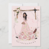 シュガーピンクボホ美しいキンセアニラ 招待状 (正面)