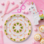 シュガーピンク春グリーンスタードーパミンデコールアート ペーパープレート (パーティー)