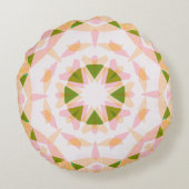 シュガーピンク春グリーンスタードーパミンデコールアート ラウンドクッション (裏面)