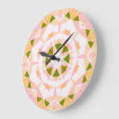 シュガーピンク春グリーンスタードーパミンデコールアート ラージ壁時計 (傾斜)
