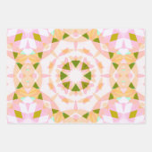 シュガーピンク春グリーンスターベビーガールズ誕生日 ラッピングペーパーシート (正面3)