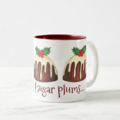シュガープラムスプディングのビジョン英国クリスマス ツートーンマグカップ (正面右)