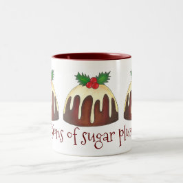 シュガープラムスプディングのビジョン英国クリスマス ツートーンマグカップ