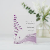 シュガープラムツリーとパープルの雪の結晶 招待状 (スタンド正面)