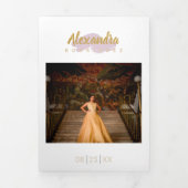 シュガープラムパープルフォトキンセアニェラ 三つ折り招待状 (カバー)