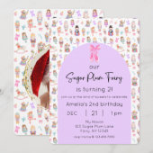 シュガープラムフェアリーくるみ割り人形誕生日写真 招待状 (正面/裏面)