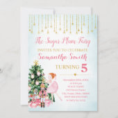 シュガープラムフェアリー くるみ割り人形 グリッター 冬 招待状 (正面)