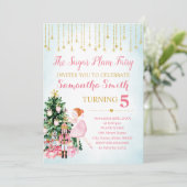 シュガープラムフェアリー くるみ割り人形 グリッター 冬 招待状 (スタンド正面)