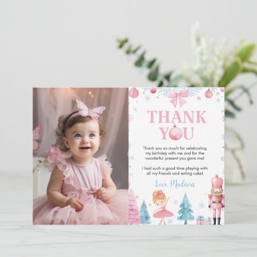 シュガープラムフェアリー クリスマス バースデー フォト サンクス サンキューカード (スタンド正面)