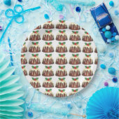 シュガープラムプリンのクリスマスディナーブリティッシュフード ペーパープレート (パーティー)