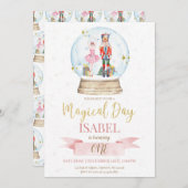 シュガープラム妖精とナツクラッカーマジカル誕生日 招待状 (正面/裏面)