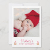 シュガープラム妖精フォトジンガーブレッドハウス誕生日 招待状 (裏面)