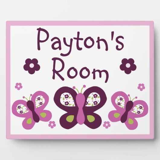 シュガープラム蝶と花モダンのプラーク8x10 フォトプラーク (正面)