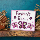 シュガープラム蝶と花モダンのプラーク8x10 フォトプラーク (側面)