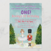 シュガープラム1歳の誕生日おめでとう ナッツクラッカー1歳の誕生日 招待状 (正面)