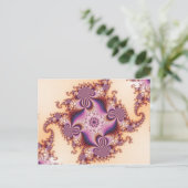 シュガープラム – ピンクのフラクタル葉書 ポストカード (スタンド正面)