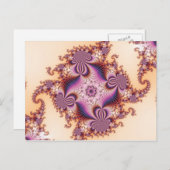 シュガープラム – ピンクのフラクタル葉書 ポストカード (正面/裏面)