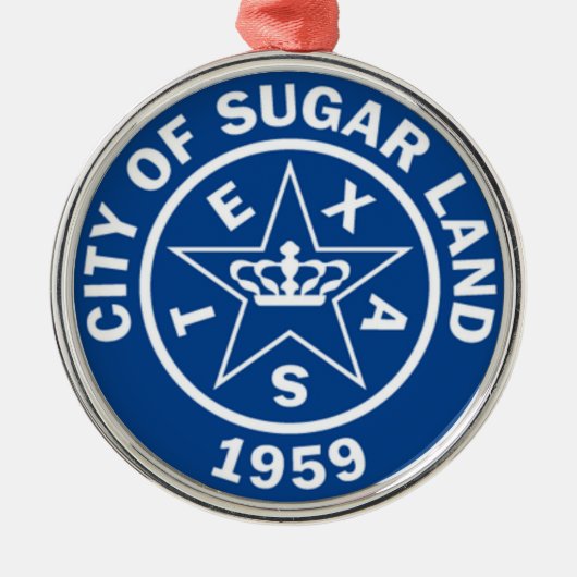 シュガーランドの封印(テキサス州) メタルオーナメント (正面)