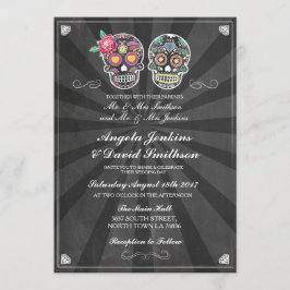 シュガー結婚スカルズ素朴チョークライト招待状 招待状