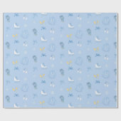 シュガー&アイス姿スケートアイススケートウィンターブルー ラッピングペーパー (フラット)