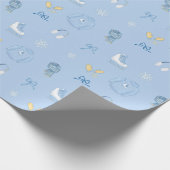 シュガー&アイス姿スケートアイススケートウィンターブルー ラッピングペーパー (角)