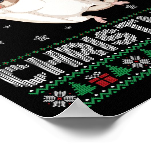 シュガー・グライダー動物男性女性醜いクリスマス ポスター (角)