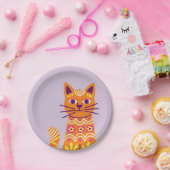 シュガー スカル 猫 デイ オブ ザ デッド 紙皿 (パーティー)