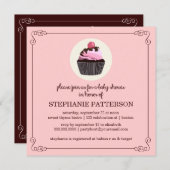 シュガー&スパイスカップケーキガールベビーシャワー招待状 招待状 (正面/裏面)
