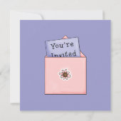 シュガー&スパイスカップケーキ誕生日パーティーの招待 招待状 (裏面)