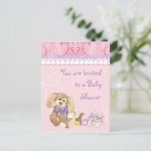 シュガー&スパイスガールベビーシャワー招待状 インビテーションポストカード (スタンド正面)