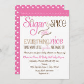 シュガー&スパイスタイポグラフィベビーシャワー招待状 招待状 (正面/裏面)