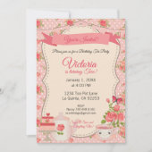 シュガー&スパイスタティーパーティー(ピンクフローラ) 招待状 (正面)