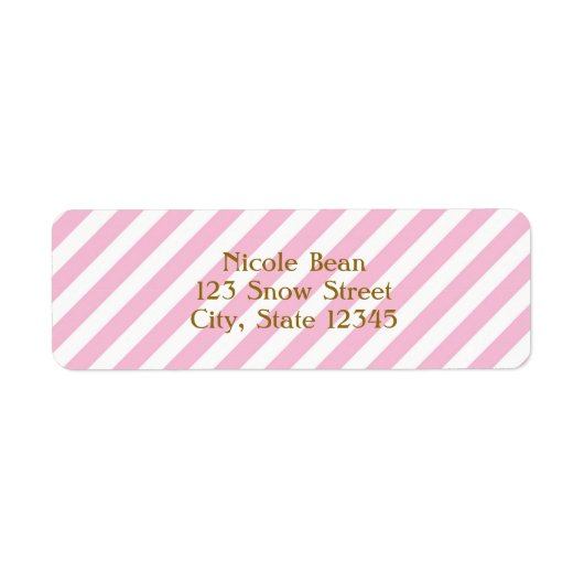 シュガー&スパイスピンクストライプのカード住所 シール (正面)