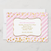 シュガー&スパイスピンク金ゴールドフォトパーティの招待状 招待状 (裏面)