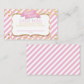 シュガー&スパイスピンク&金ゴールドおむつラッフルカード エンクロージャーカード (正面/裏面)