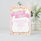 シュガー&スパイスピンク&金ゴールド誕生日サンキューカード サンキューカード (スタンド正面)