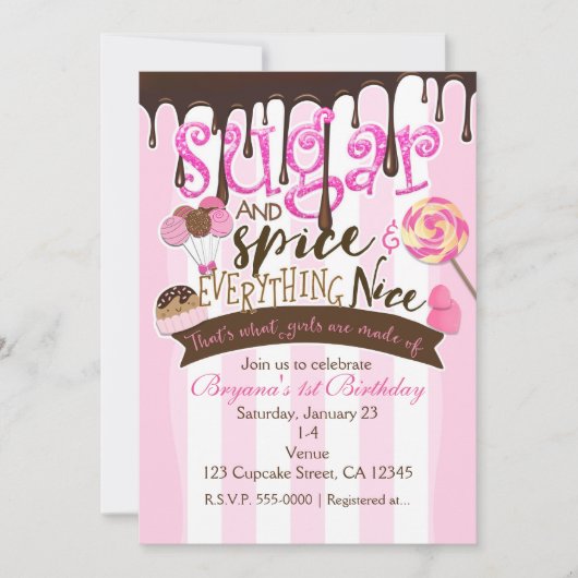 シュガー スパイス エブリシング ナイス パーティーの招待状 招待状 (正面)