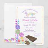 シュガー＆スパイス キャンディーベイビー ランチョン 招待状 (正面/裏面)