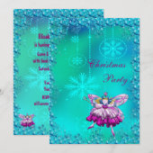 シュガー·プエレガントラム·フェアリー&シーキンズ·クリスマス·パーティー 招待状 (正面/裏面)